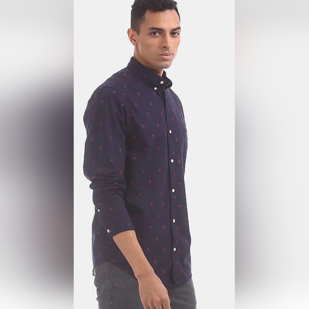 AEROPOSTALE men's long sleeve button-down oxford SZ M